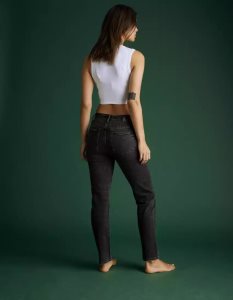 American Eagle AE77 All-Gender Klassische Jeans Damen Schwarz Waschen | PWFHJ4095