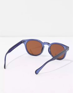 American Eagle AEO Blue Round Sonnenbrille Herren Blau | OQRGH4672