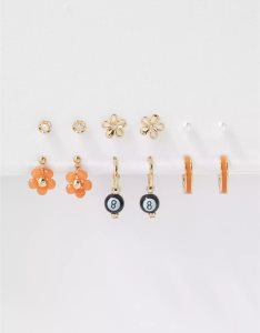 American Eagle AEO Coral 8-Ball Stud Hoop Earring 6-Pack Schmuck Damen Mehrfarbig | ZLDIY1408