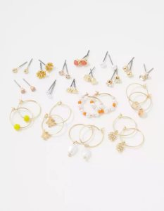 American Eagle AEO Coral Stud Hoop Earring 18-Pack Schmuck Damen Mehrfarbig | JMGCF1487