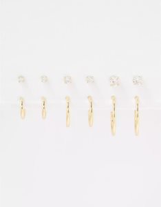 American Eagle AEO Core Earrings 6-Pack Schmuck Damen Gold | AWJYX4195