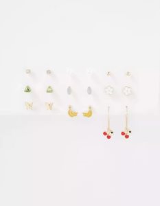 American Eagle AEO Fruit Hoop Stud Earring 18-Pack Schmuck Damen Gold | VWERK0261