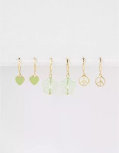 American Eagle AEO Green Peace Hoop Earring 3-Pack Schmuck Damen Gold | ZTKUD1974