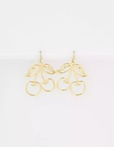 American Eagle AEO Metal Cherry Earrings Schmuck Damen Gold | YBFJL9830