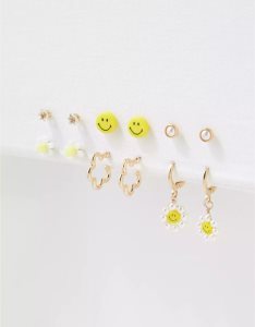 American Eagle AEO Smiley Earring 6-Pack Schmuck Damen Gelb | IJZVN4085