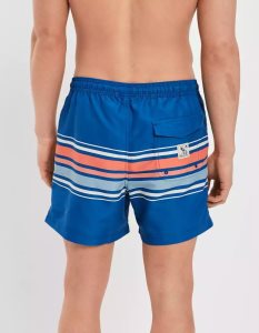 American Eagle AE 5.5" Gestreift Swim Trunk GolfShorts Herren Blau | UBZSP6910