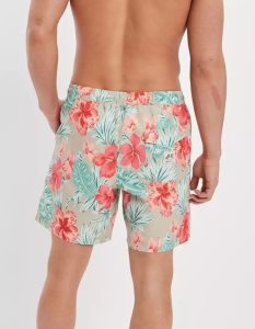 American Eagle AE 7" Tropical Swim Trunk GolfShorts Herren Braun | XFSHR3108