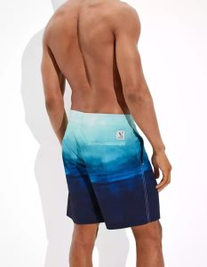 American Eagle AE 9" Ombre Klassische Board GolfShorts Herren Blau Weiß | TDHQU2371