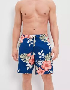 American Eagle AE 9" Tropical Klassische Board GolfShorts Herren Navy | ABHFW2093