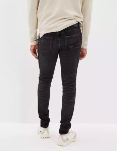 American Eagle AE AirFlexPatched Schlank Jeans Herren Schwarz | RBVPO6750