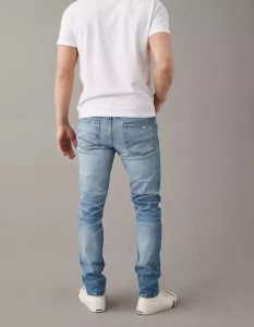 American Eagle AE AirFlexRipped Slim Jeans Herren Blau | FHLOM5794