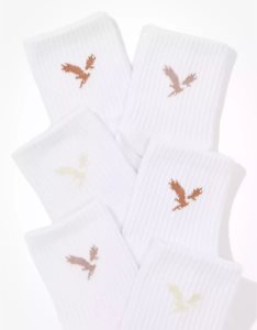 American Eagle AE Boyfriend Sock 3-Pack Socken Damen Weiß | XTDHB1053