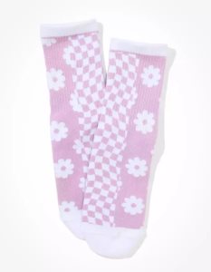 American Eagle AE Daisy Checkerboard '90s Crew Sock Socken Damen Mehrfarbig | MBRDL3148