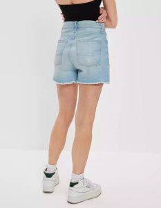 American Eagle AE Denim Highest Taille '90s Boyfriend GolfShorts Damen Hellindigo | UVZPQ6357