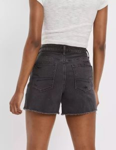 American Eagle AE Denim Highest Taille Baggy GolfShorts Damen Schwarz | CGZEW6493