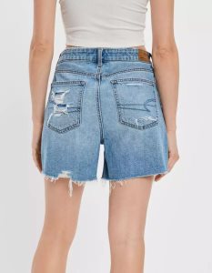 American Eagle AE Denim Highest Taille Baggy GolfShorts Damen Hellwaschen | QAPCR0842