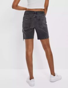 American Eagle AE Denim Low-Rise Baggy GolfShorts Damen Schwarz | XPDRS2017