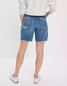 American Eagle AE Dreamy Drape Denim Low-Rise Baggy GolfShorts Damen Indigo | FBOWX6435