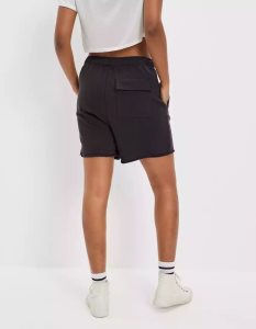 American Eagle AE Fleece Baggy GolfShorts Damen Schwarz | AIYBT5640