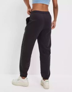 American Eagle AE Fleece Baggy Jogginghose Damen Schwarz | ELWBC8537