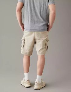 American Eagle AE Flex 12" Longer Length Lived-In Cargo GolfShorts Herren Khaki | NQZFU3840