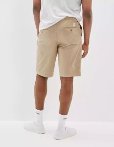 American Eagle AE Flex 12" Longer Length Lived-In Khaki GolfShorts Herren Khaki | VGQFI0578