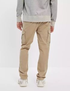 American Eagle AE Flex Original Gerade Lived-In Cargo Hose Herren Hellkhaki | OBDJX6934