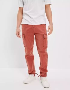 American Eagle AE Flex Slim Lived-In Cargo Hose Herren Dunkelrot | VUNCH7639