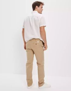 American Eagle AE Flex Turn Gerade Lived-In Khaki Hose Herren Hellkhaki | YDATE2148