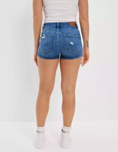 American Eagle AE Ne(x)t Level Curvy High-Waisted Denim GolfShorts Damen Hellindigo | LEKQH1586