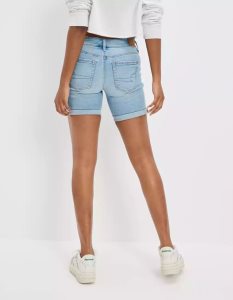 American Eagle AE Ne(x)t Level Denim Schlank Bermuda GolfShorts Damen Hellwaschen | KXCWJ6857