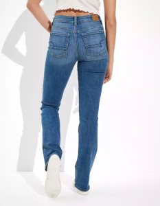 American Eagle AE Ne(x)t Level High-Waisted Schlank Kick Jeans Damen Blau | GREAU5071