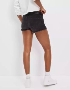 American Eagle AE Ne(x)t Level High-Waisted Denim GolfShorts Damen Schwarz | XCUFH8463