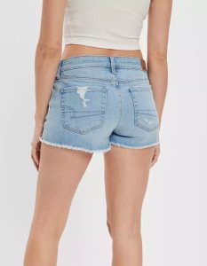 American Eagle AE Ne(x)t Level Low-Rise Denim GolfShorts Damen Hellwaschen | JHTSY2147