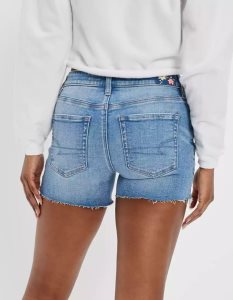 American Eagle AE Ne(x)t Level Low-Rise Denim Midi GolfShorts Damen Indigo Waschen | KHLQB3680