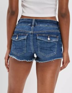 American Eagle AE Ne(x)t Level Low-Rise Denim GolfShorts Damen Dunkelindigo | LCPIH1748