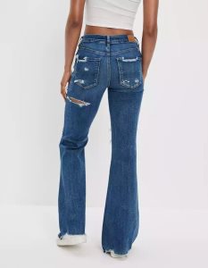 American Eagle AE Ne(x)t Level Ripped Festival Flare Jeans Damen Mehrfarbig | HJTZW6517