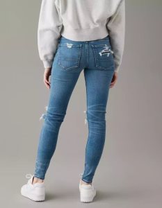 American Eagle AE Ne(x)t Level Ripped High-Waisted Jegging Jeans Damen Mehrfarbig | KNCGA4207