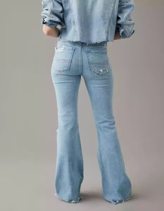 American Eagle AE Ne(x)t Level Ripped Super High-Waisted Flare Jeans Damen Mehrfarbig | LTAEY7963