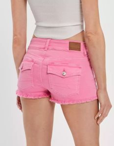 American Eagle AE Ne(x)t Level Twill Low-Rise GolfShorts Damen Rosa | KMDQW0986