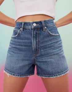 American Eagle AE Olivia Ponton Pride Denim Highest Taille '90s Boyfriend GolfShorts Damen Dunkelindigo Waschen | DXKNM6109