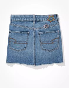 American Eagle AE Pride '90s High-Waisted Denim Mini GolfSkirts Damen Waschen | AXLKE0962