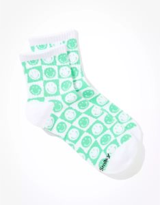 American Eagle AE Smiley Checkerboard Boyfriend Socken Damen Grün | OFHWV5810