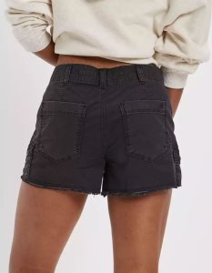 American Eagle AE Snappy Stretch '90s Boyfriend Cargo GolfShorts Damen Schwarz | HGFZL1427