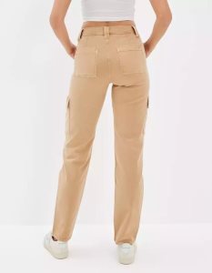 American Eagle AE Stretch Cargo Gerade Pant Jeans Damen Khaki | TVHIB2480