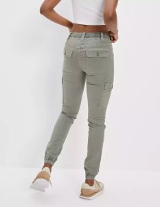 American Eagle AE Stretch High-Waisted Jegging Jogger Hose Damen Olivgrün | YHVQJ3925