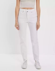 American Eagle AE Stretch Mom Jeans Damen Weiß | ZPSNQ2763