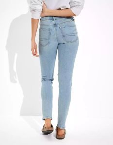 American Eagle AE Stretch Ripped '90s Schlank Jeans Damen Blau | VKQNJ4157