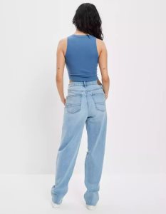 American Eagle AE Stretch Ripped Highest Taille Baggy Gerade Jeans Damen Mehrfarbig | JNDBY5047