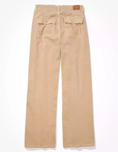 American Eagle AE Stretch Super High-Waisted Baggy Weite-Leg Pant Jeans Damen Beige | OPBFR9563